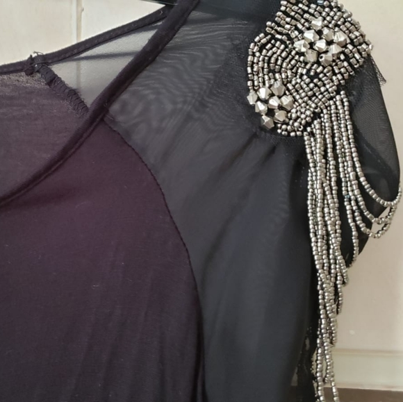 🪩Charlotte Russe🌠 sheer cotton embellished top - Picture 4 of 4